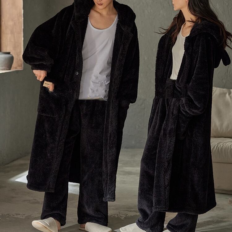 【pants set】boa fleece gown long-pants set pair pajamas p1039