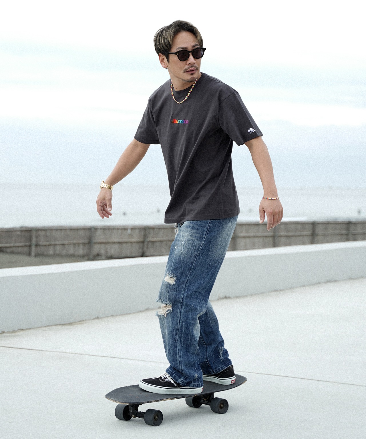 【#Re:room】COLOR LOGO EMBROIDERY T-SHIRTS［REC824］