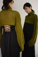 ROOM211 / Mole mesh knit Short TOP(olive heather)