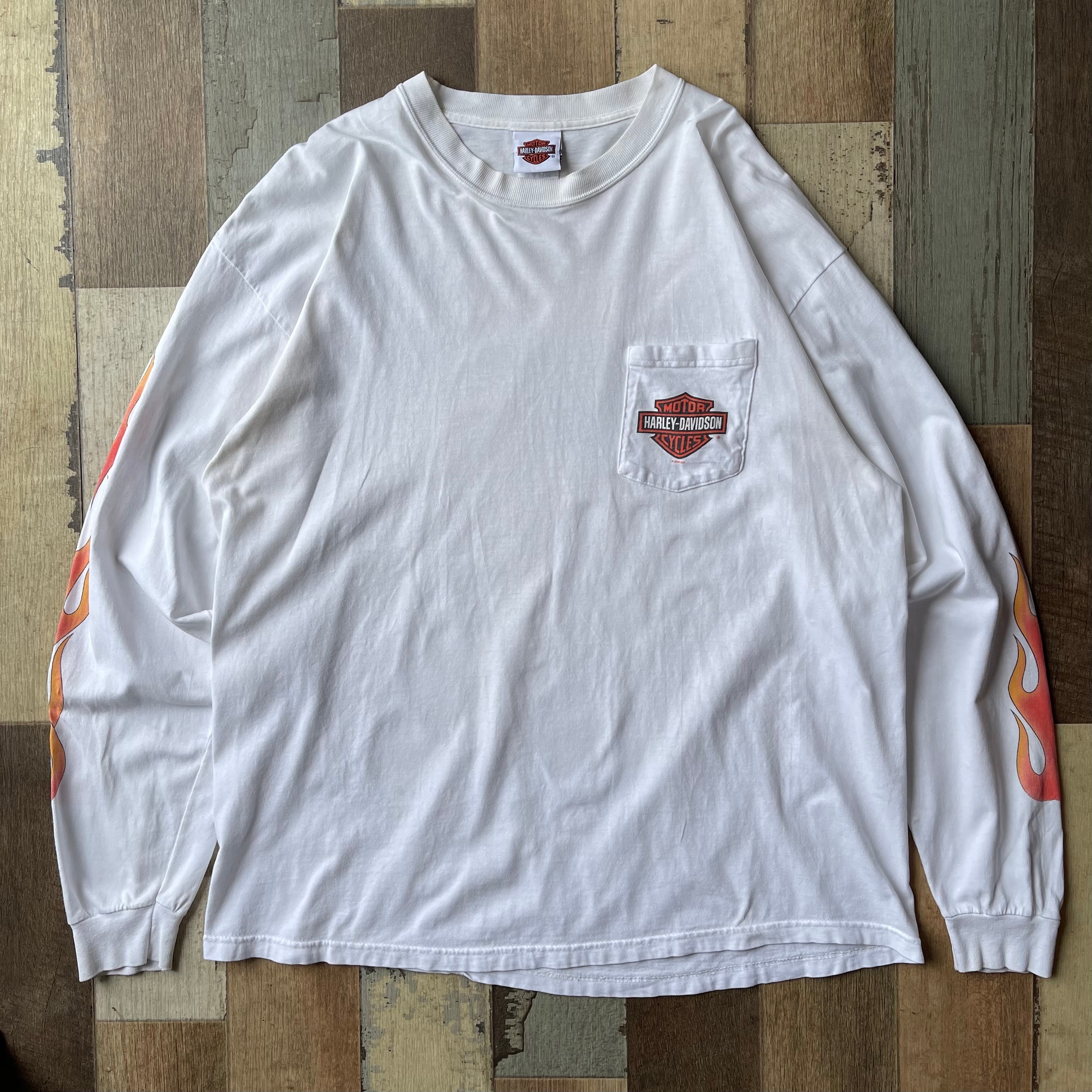 HARLEY DAVIDSON USA製 白 ロンT ファイヤーモチーフ | used&vintage