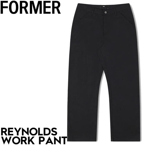 FORMER フォーマー REYNOLDS WORK PANT ワークパンツ メンズ バギーフィット デーンレイノルズ ワイドシルエット コットンツイル ブラック FPA-25213 25HO 日本代理店正規品