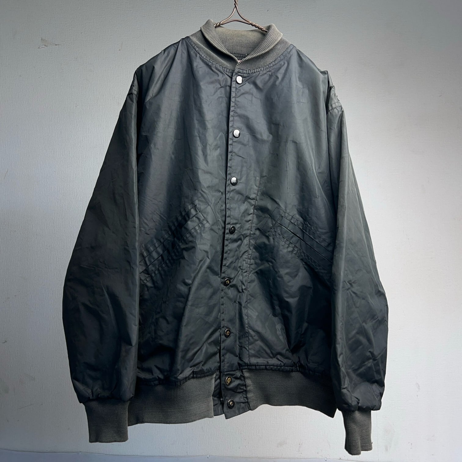 vintage ナイロンキルティングジャケット ブラック　60s〜 60s USA製 BIG SMITHビッグスミス ナイロン キルティングジャケット 黒