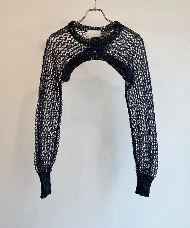 TAN/TAN24SS-7 DAZZLEDKNITTED BOLERO(BLACK)