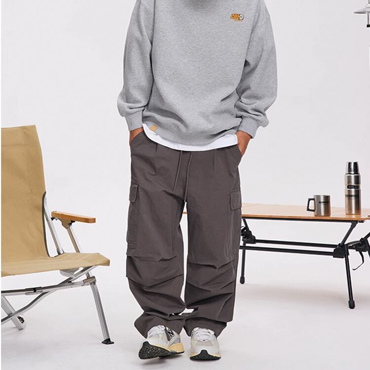 ★LOOSE STRAIGHT CASUAL PARACHUTE PANTS　　　A0713