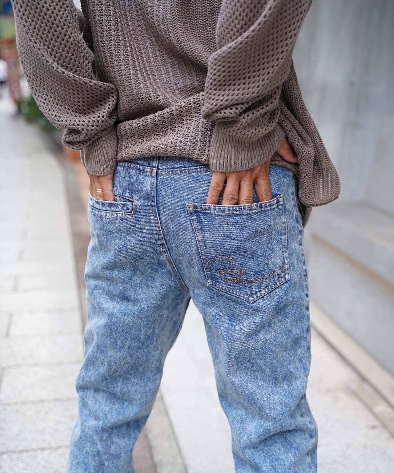 【#Re:room】CHEMICAL WASH TIGHT FIT STRAIGHT DENIM［REP225］