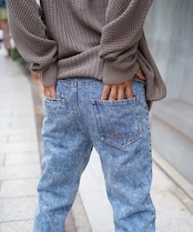 【#Re:room】CHEMICAL WASH TIGHT FIT STRAIGHT DENIM［REP225］