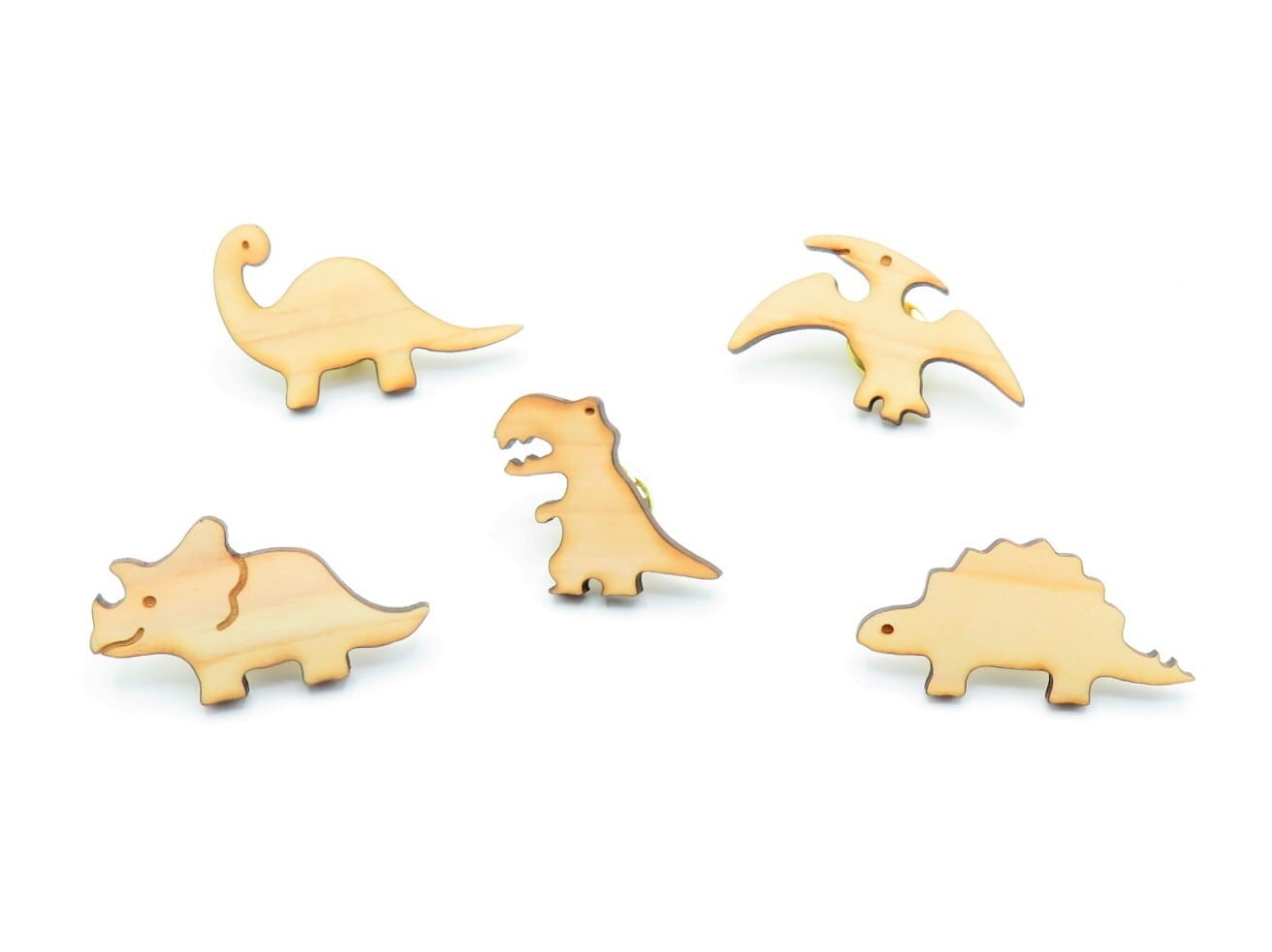 福井県産ひのきの恐竜ピンバッジ | 福井勝山お土産オンラインショップ