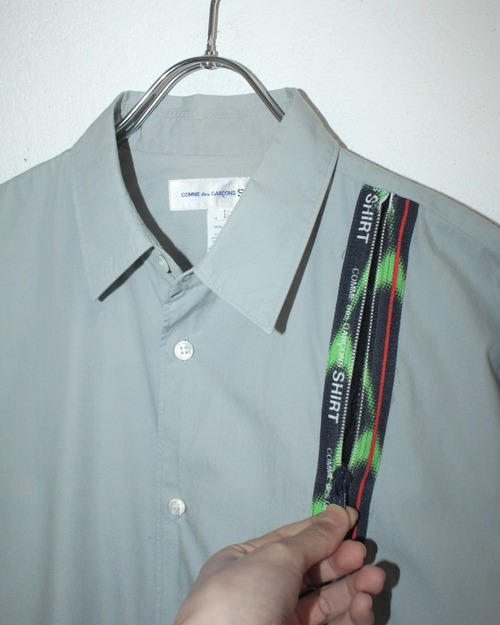 05AW COMME des GARCONS SHIRT Zip-design Cotton Shirt FRANCE製