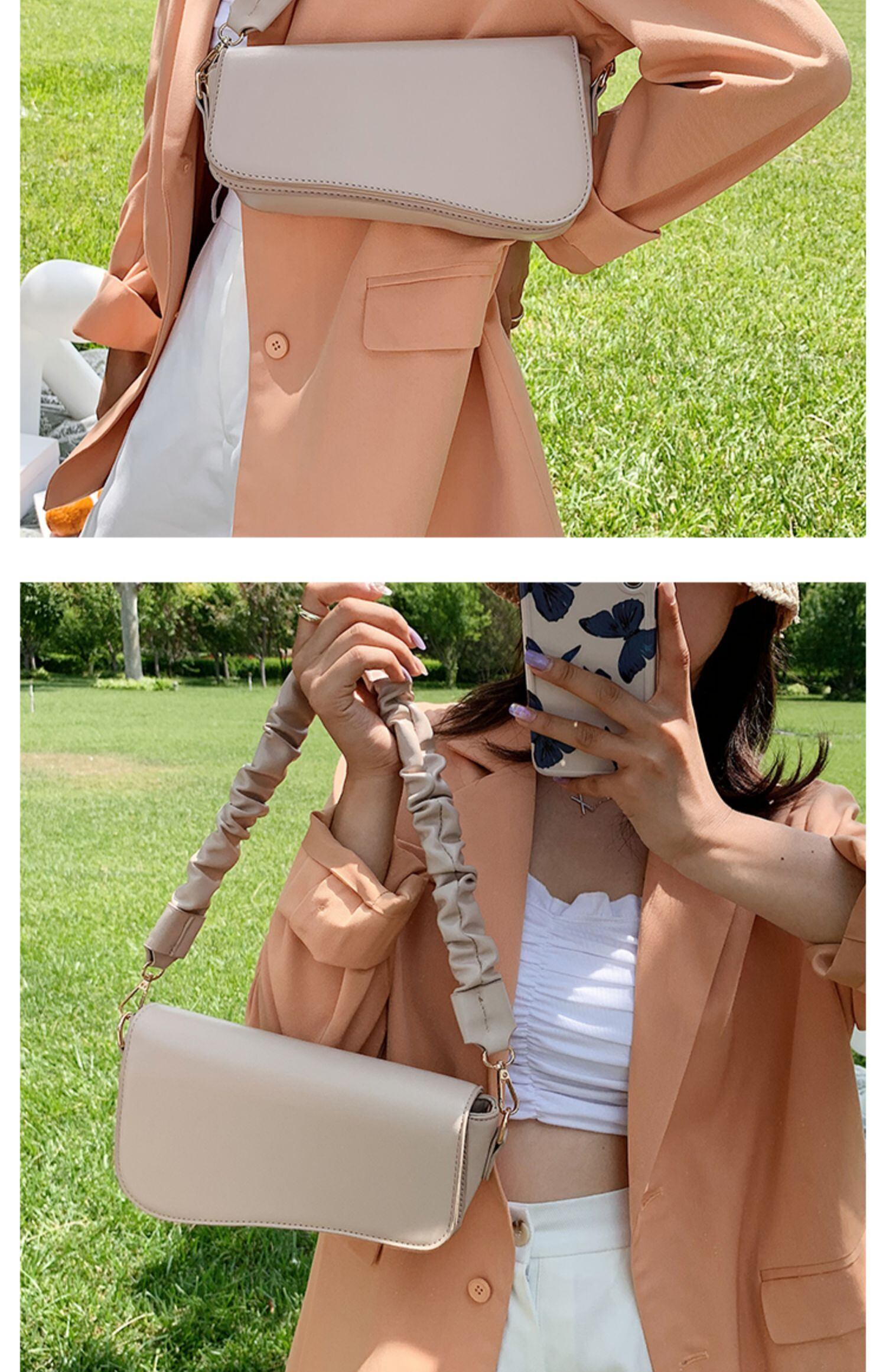 フレンチニッチバッグ女性バッグ2020新しい波夏ユニークなブロードバンドショルダーバッグファッション野生脇の下バッグ Tiancai_Wing_Bag8968431