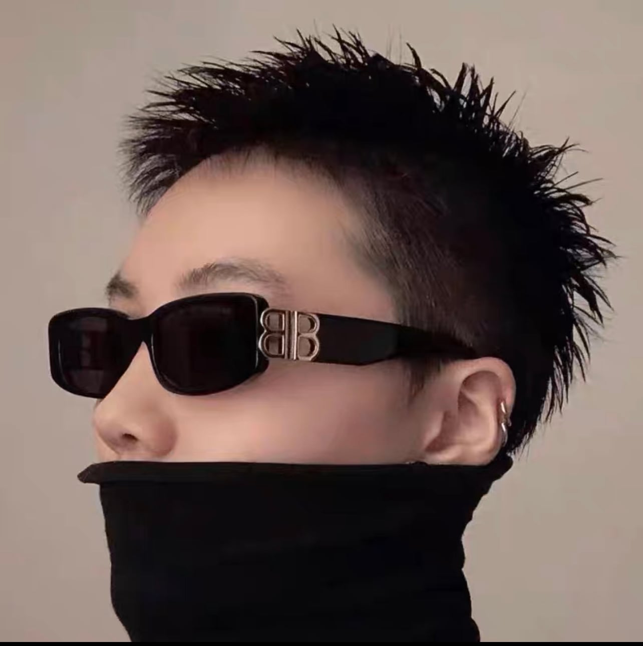 35％OFF ブラック ミリオネア サングラス 黒縁メガネ ヒップホップ 韓国ファッション ➀