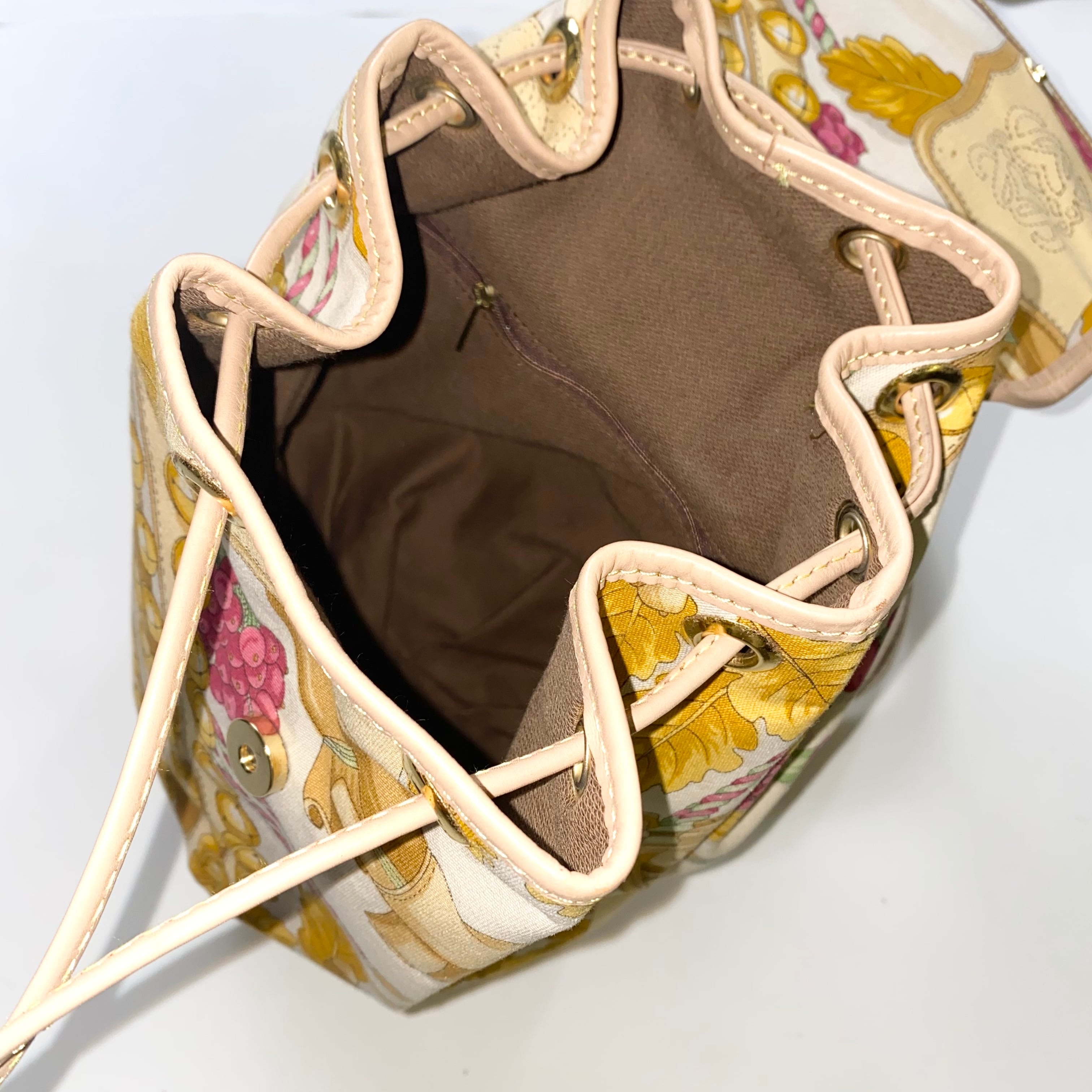 vintage LOEWE scarf print canvas backpack | NOIR ONLINE