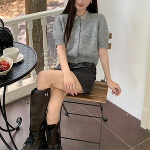 グレース ビジューカラーカーディガン T027