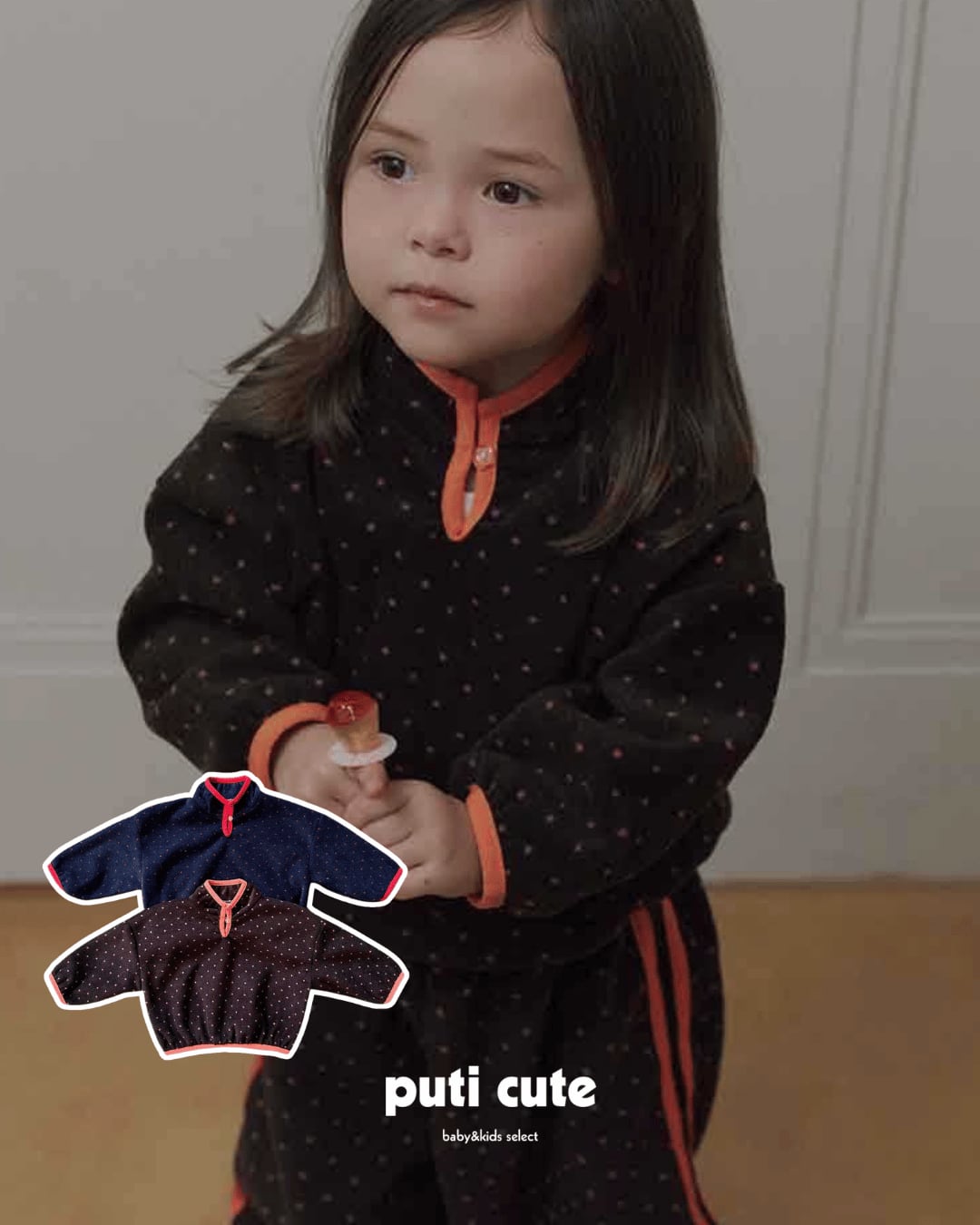 80-120 ꒰ 予約 ꒱ Petit Dot Fleese T / Tiny hiker ⸝⋆