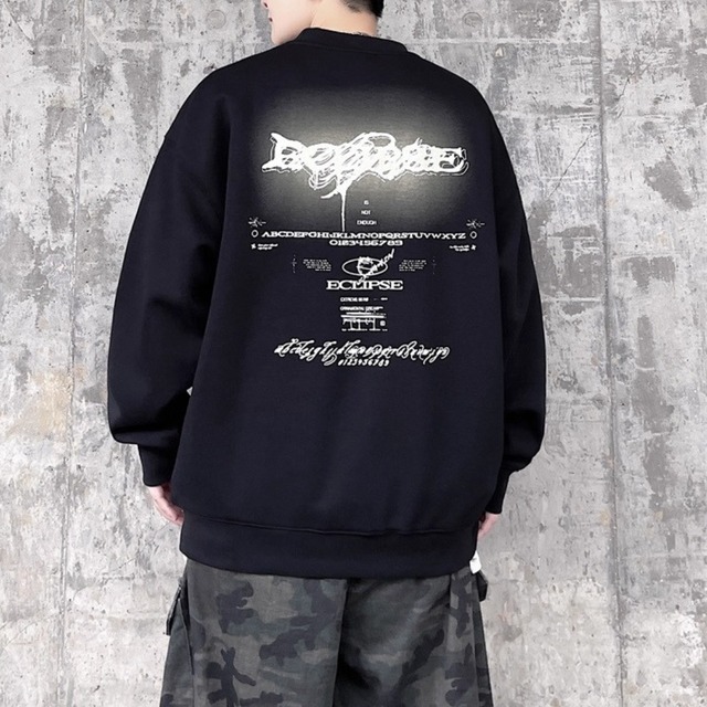 バックレタープリントスウェットシャツ 2カラー 11260