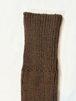yahae・Wool Low Gauge Ribbed Knee Socks・Brown 4-4032-22