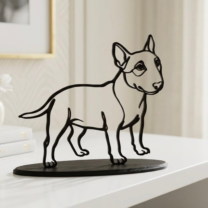 新品！ブルテリア　犬　置物　オブジェ ブルテリア ラインオブジェ 犬好き プレゼント 北欧風 インテリア 置物
