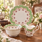 Royal Doulton|ロイヤルドルトン グリーン&ローズガーランド 3点セット エドワーディアン期 英国アンティーク thumbnail 1