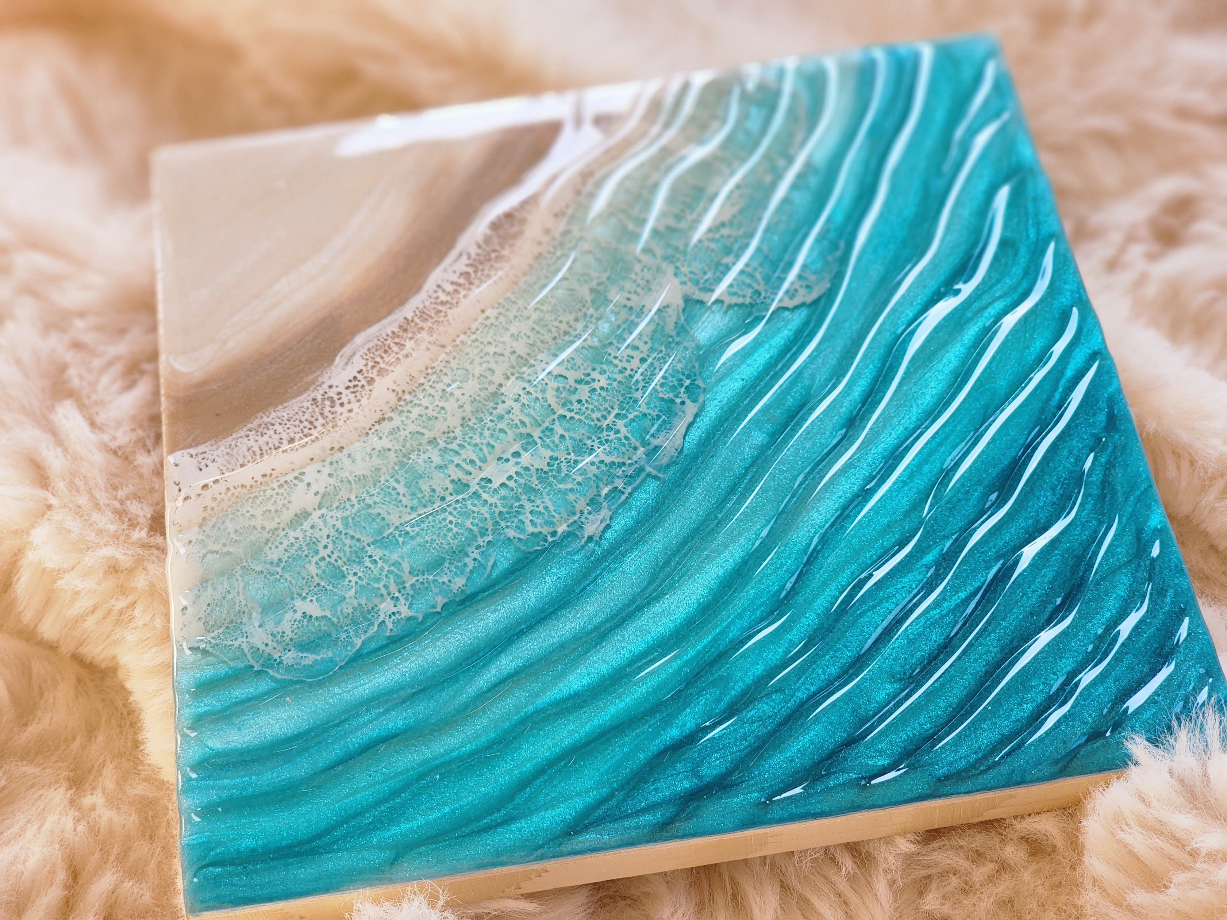 454.オーシャンレジンアート 波紋アート 15㎝パネル