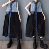 スパイラル柄 シャツワンピース  30126