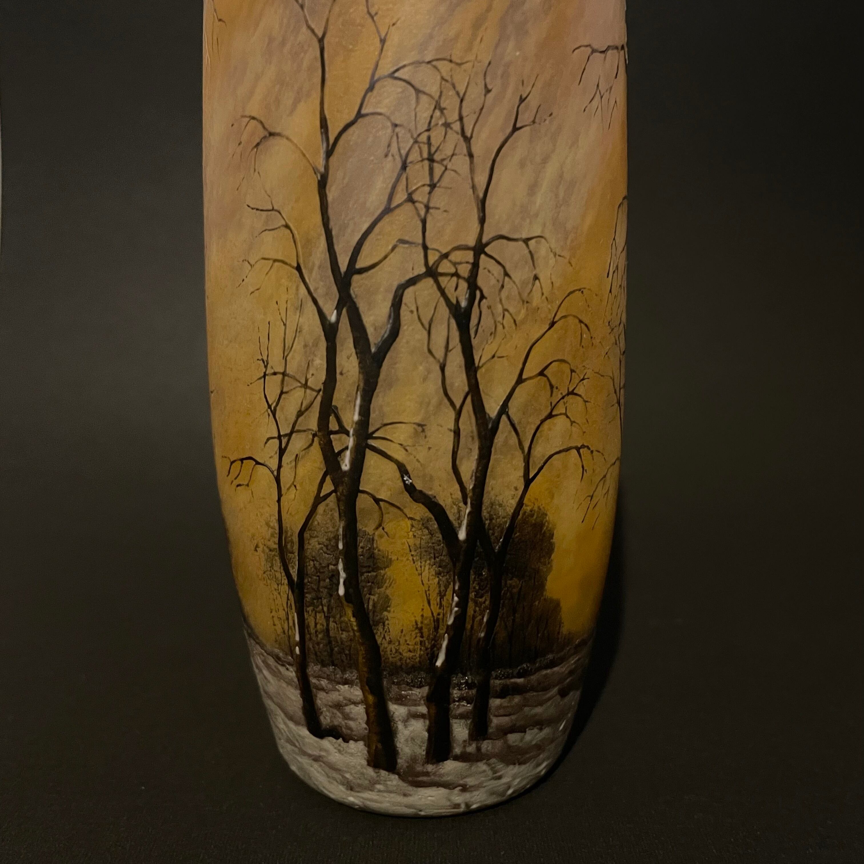 ドームナンシー 冬景色文花瓶 Daum Nancy 花器