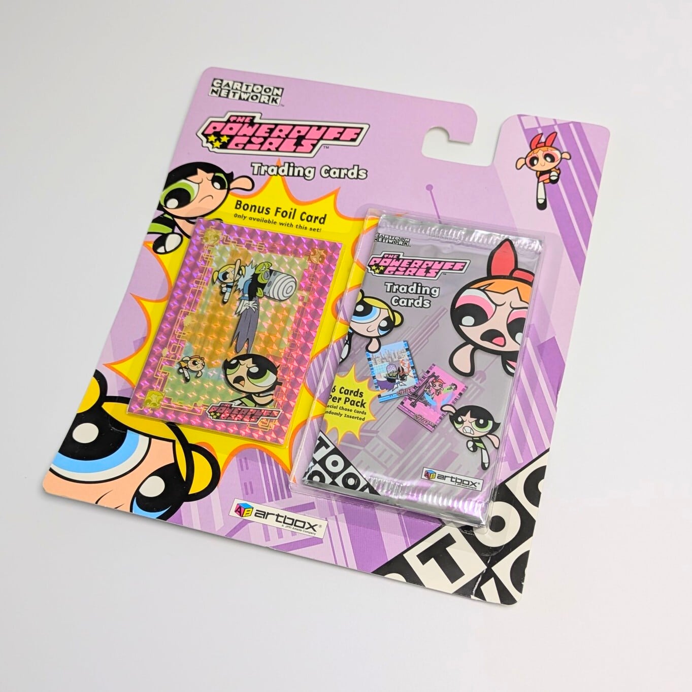 ☆DEADSTOCK 2000年製☆ 送料無料！【 パワーパフガールズ（ The Powerpuff Girls ）】Trading Cards SPECIAL SET カートゥーンネットワーク CARTOON NETWORK / VINTAGEトレカ単品 （1個=6CARDSが2個 +1BONUS Card）〚アメリカン雑貨 アメトイ〛