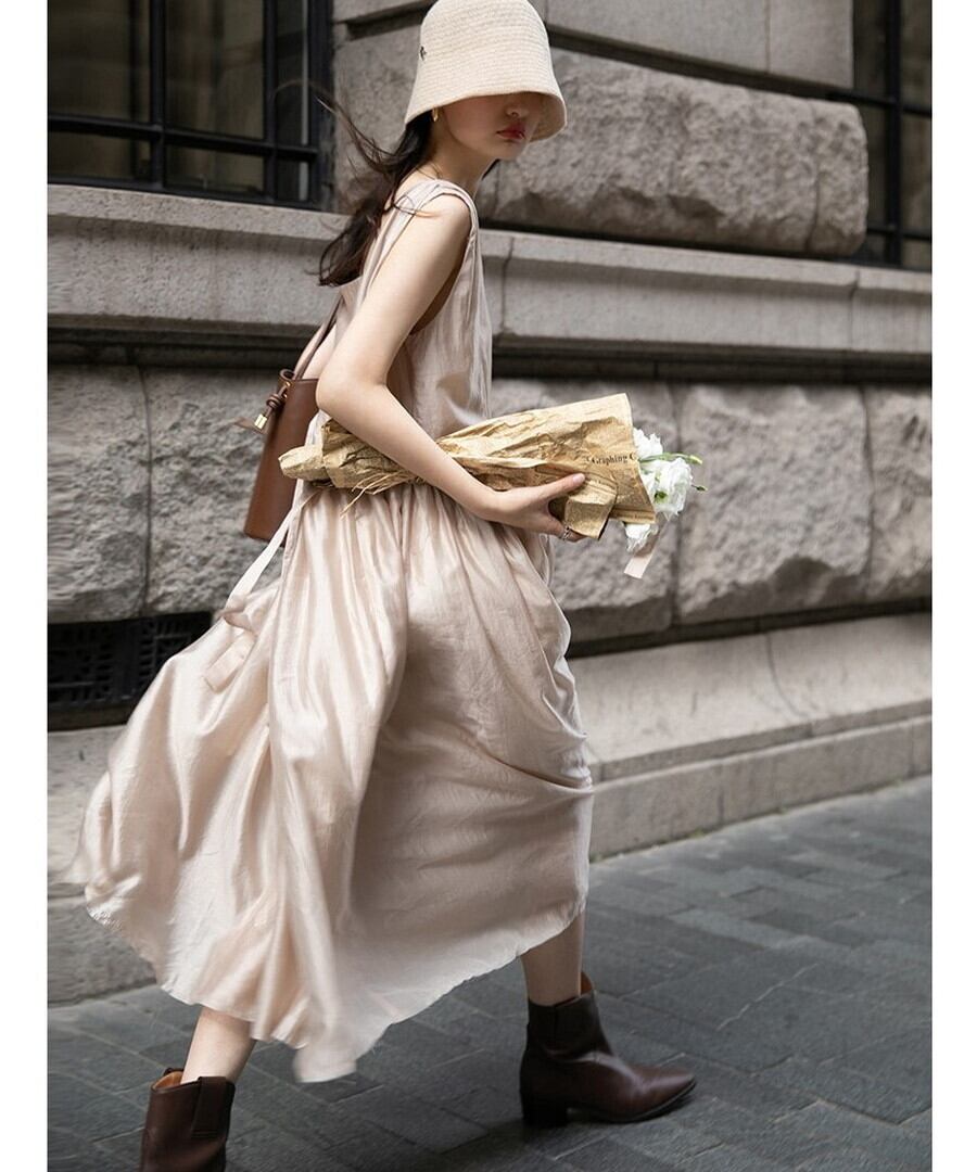 ルーズノースリーブワンピース【w-30151】