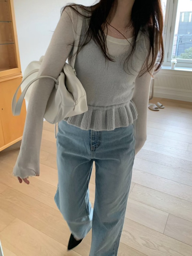 (予約) pretty young thing / Social medium denim pants 1color　