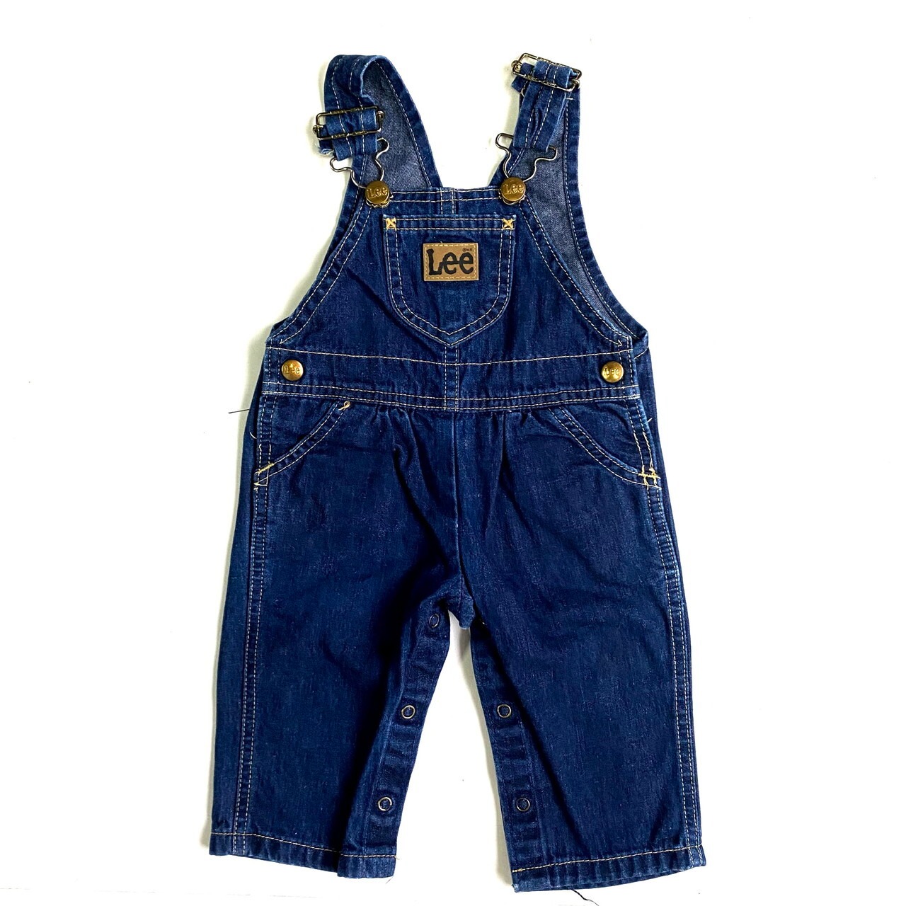 kids】80年代 USA製 Lee リー 濃紺 デニム オーバーオール キッズ 12MO 