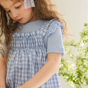 夏チェック柄キャミソールワンピース