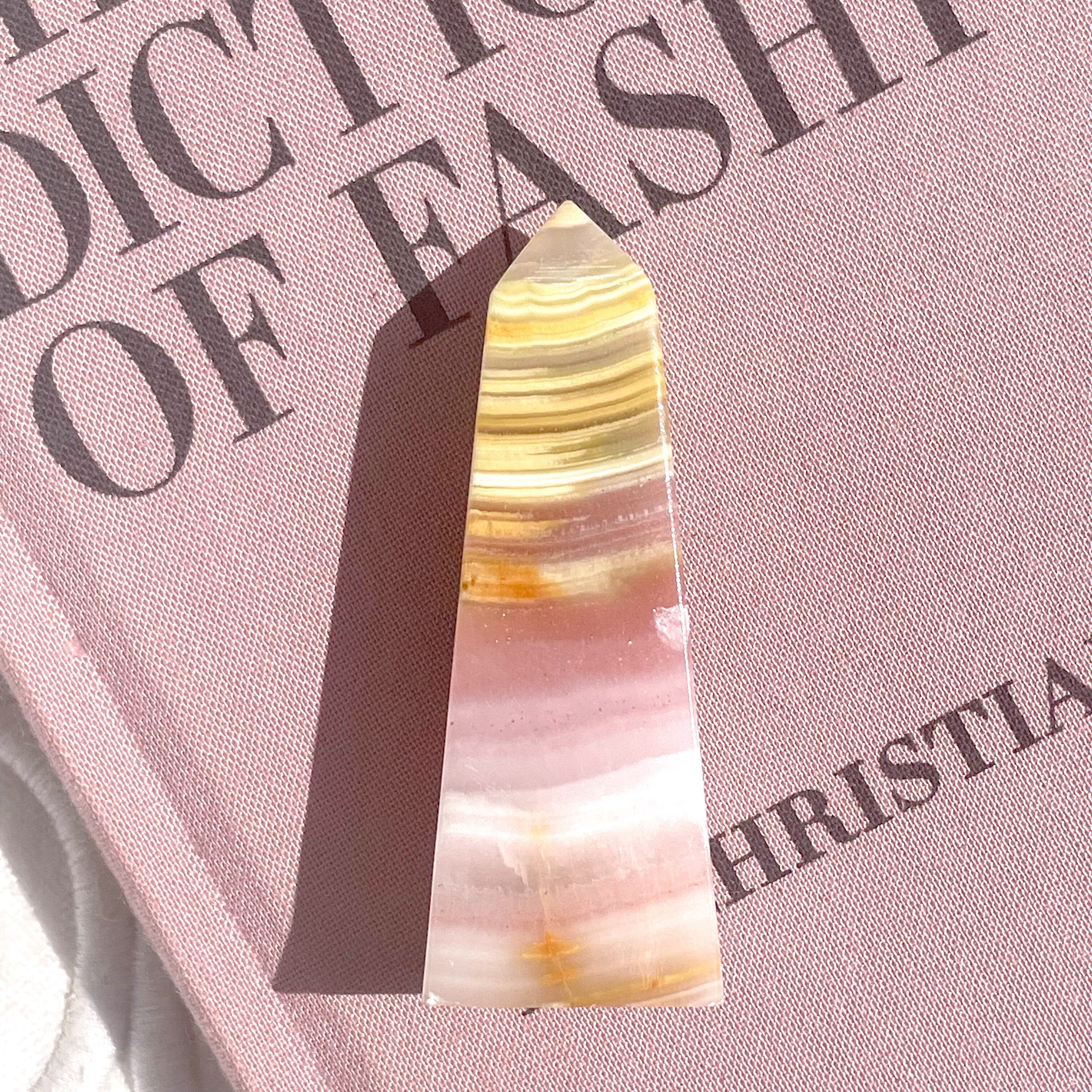 Pink Banded Calcite Point 4 ✧ ピンクバンデッドカルサイト | FLUXY