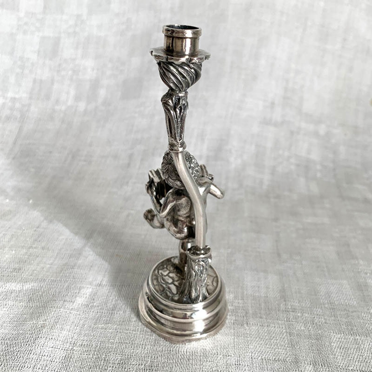 天使のキャンドルスタンド シルバー アコーディオン（スペイン）キャンドルホルダー　エンジェル16OTb15-1