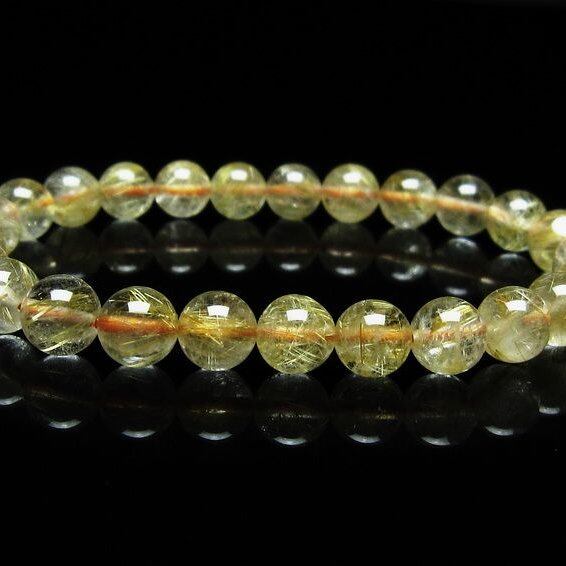 ルチルクォーツ ブレスレット 7mm タイチンルチルクォーツ タイチンルチル 一点物 メール便可 [M便 1/10] 111-49095