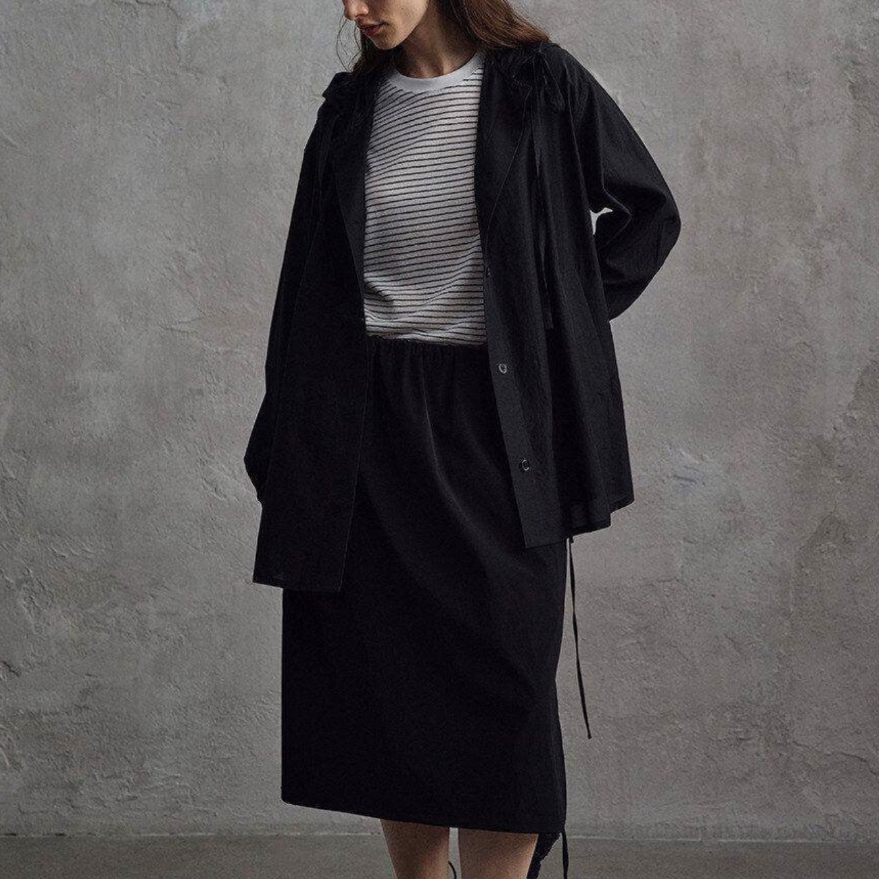 sheer Double-breasted oversized jacket  T4626