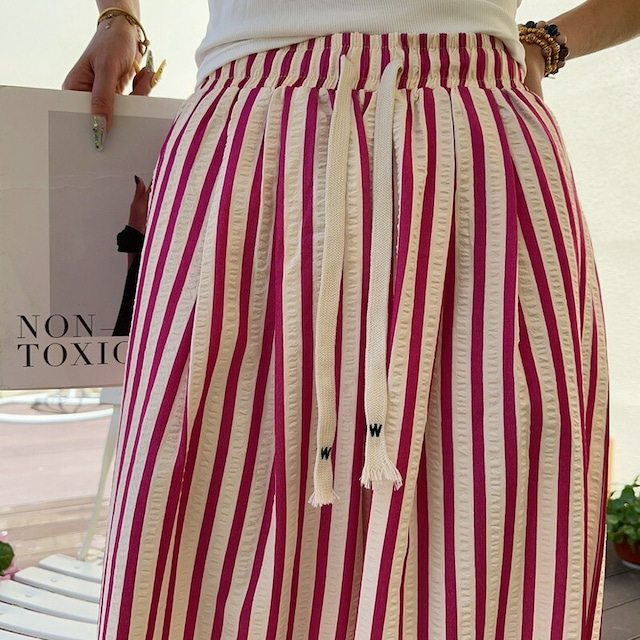 red striped wide-leg pants 10945