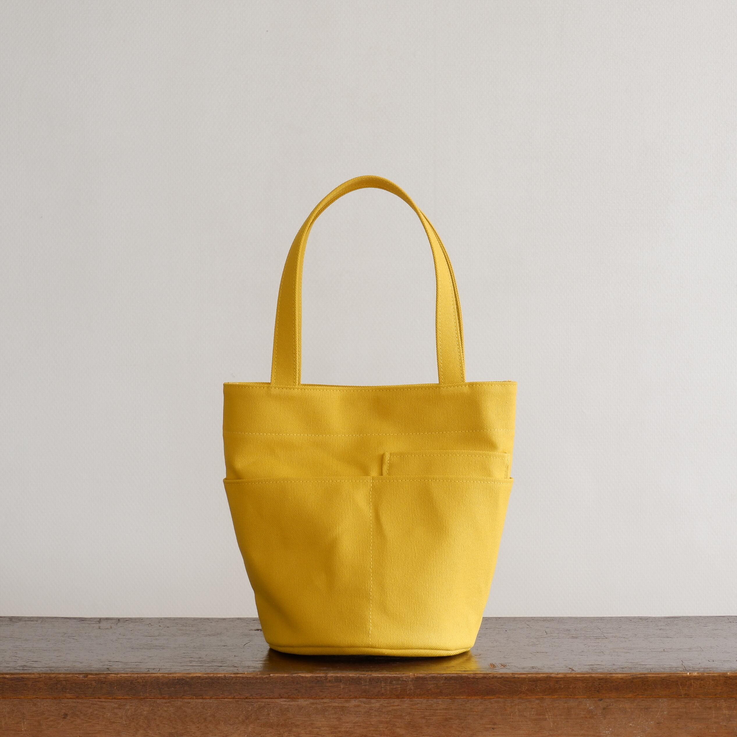 ダブルポケット丸底トート カラシ / 8号帆布 | aoya bags | シンプルで