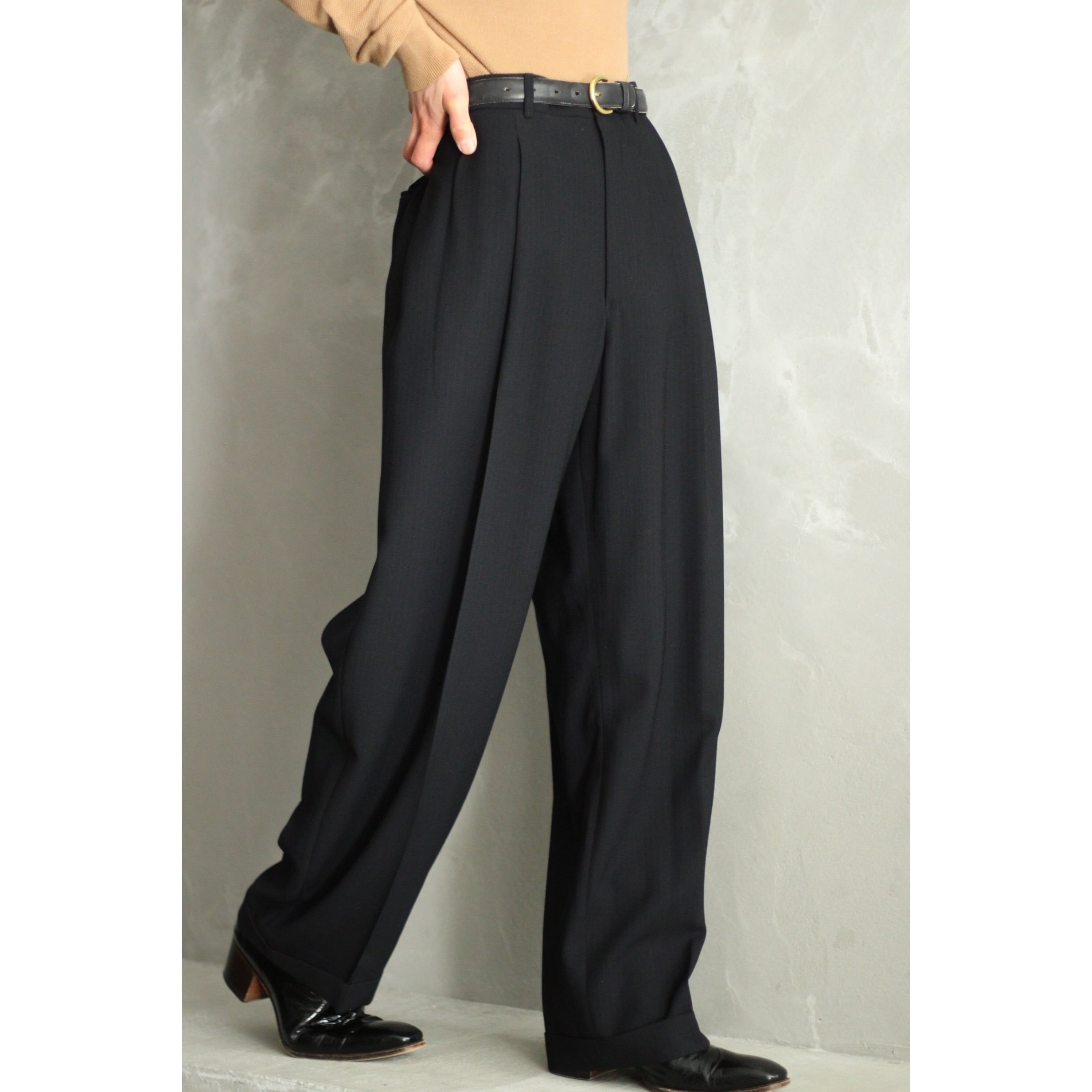 1990's MANI BY GIORGIO ARMANI ドレープワイドスラックス 【OT