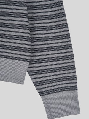 Stripe Textured Henley Knit (3color)