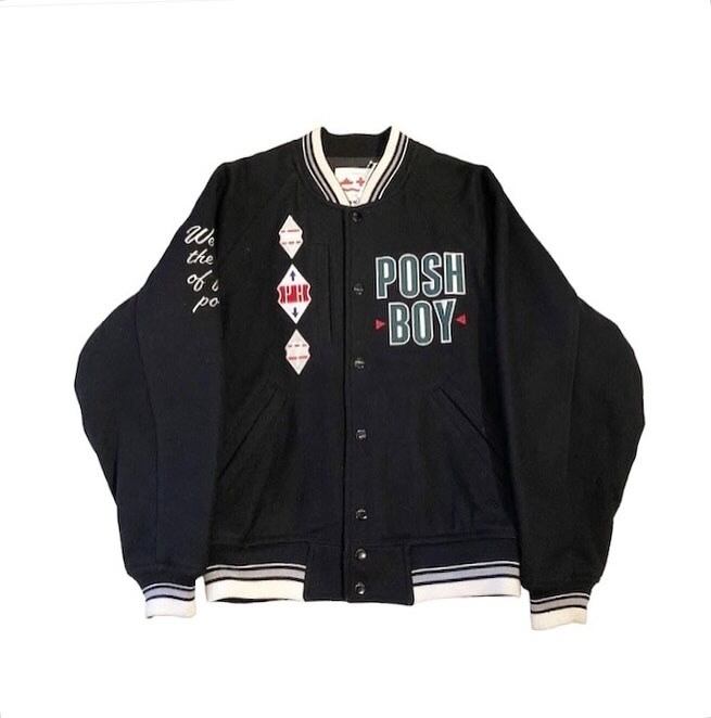 好配色】POSH BOY 不味 ポッシュボーイ スタジャン レザー ウール ワッペン