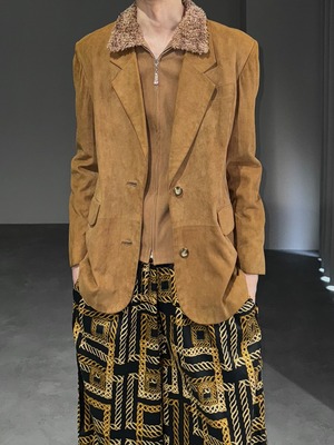 real suède tailored jacket / beige