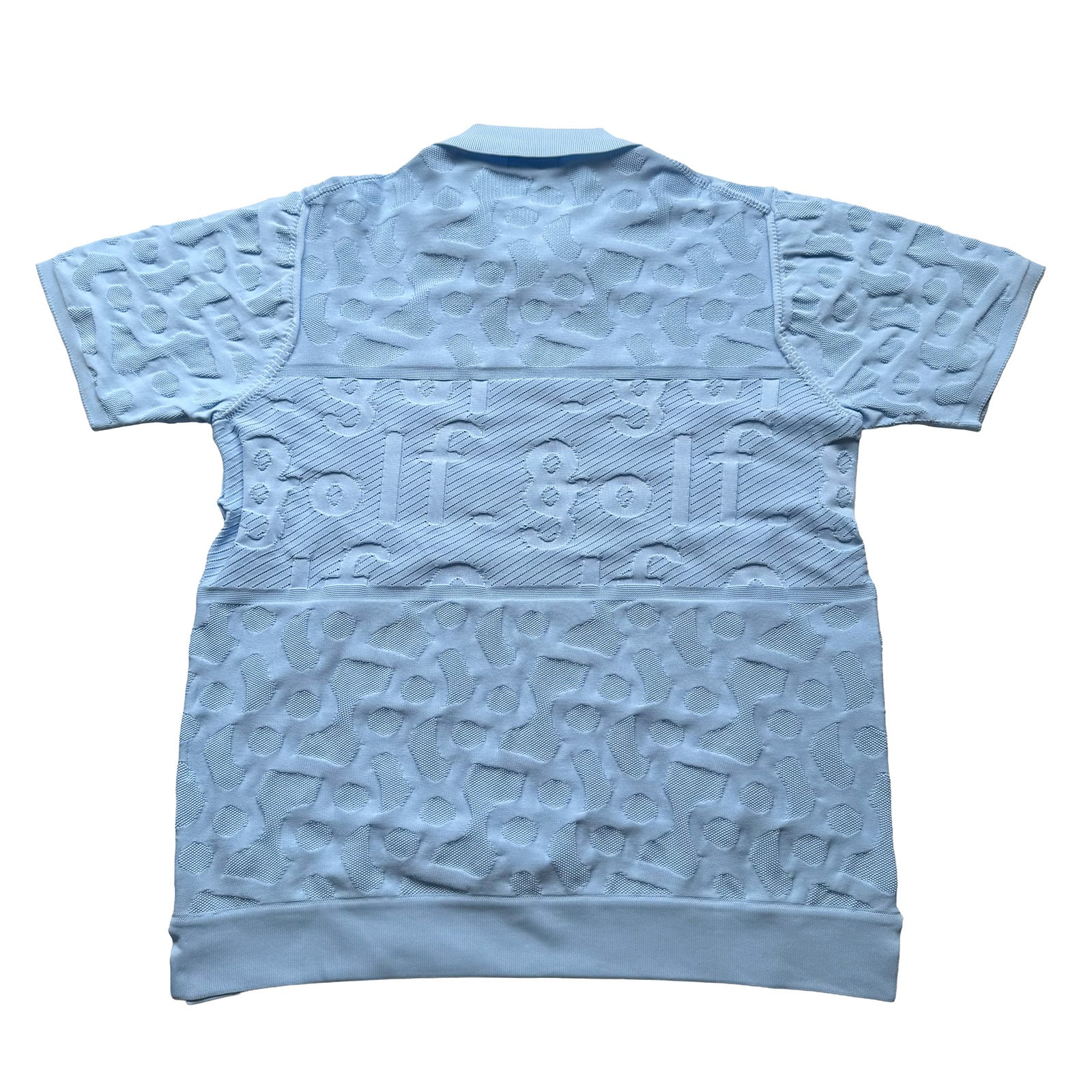 LOGO JACQUARD KNIT POLO -LIGHT BLUE- | 8G SHOOT WEBSTORE