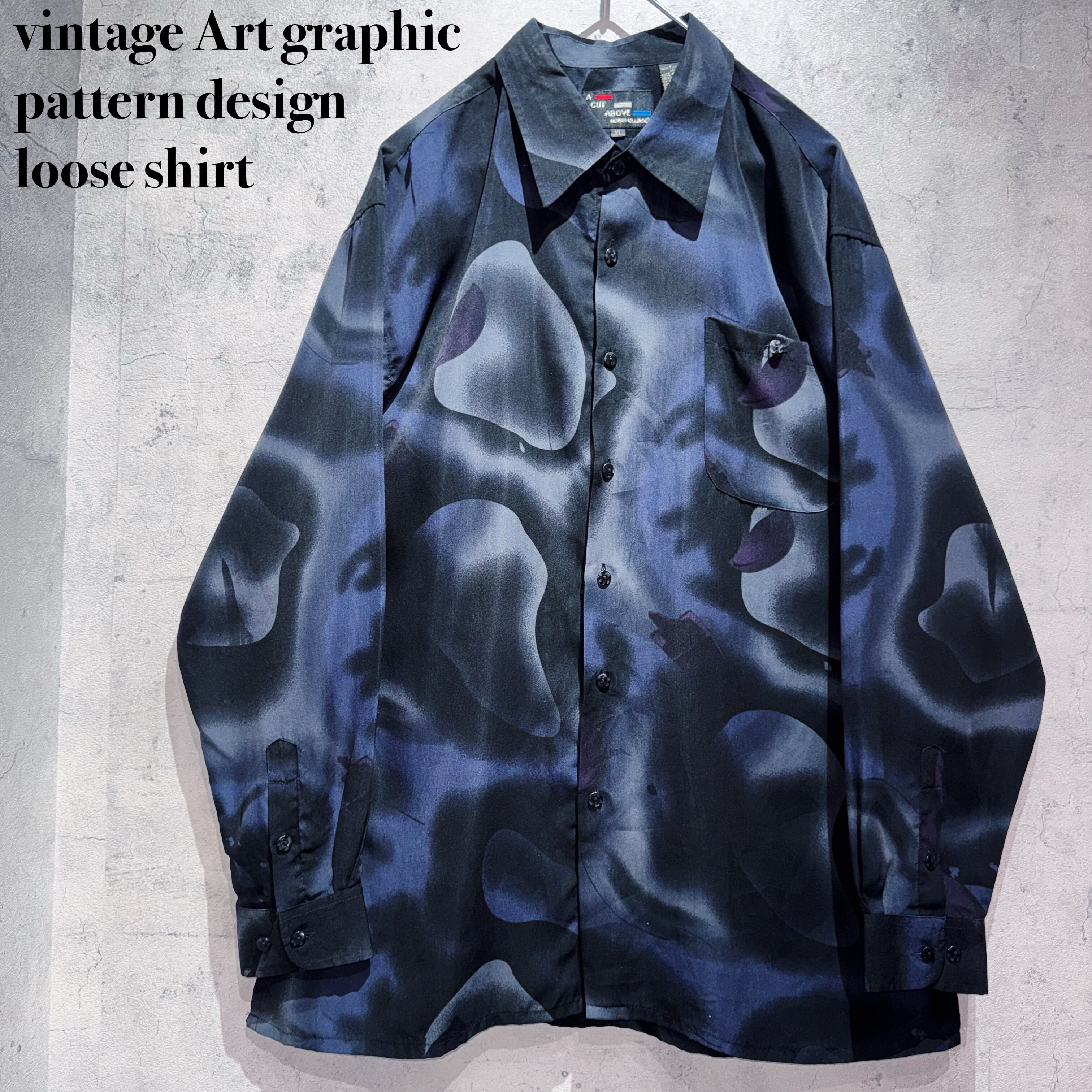 vintage Art graphic pattern design loose shirt