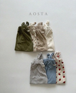 【Aosta】リネンオーバーオール 70~115cm ベージュ 240512