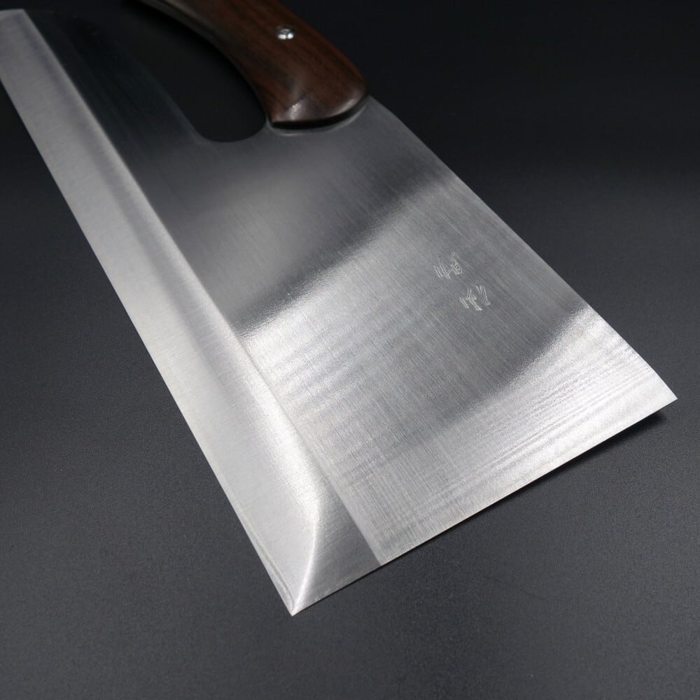 仙助 麺切り包丁 蕎麦包丁 安来鋼青紙二号 330mm 黒檀曲柄 越前打刃物
