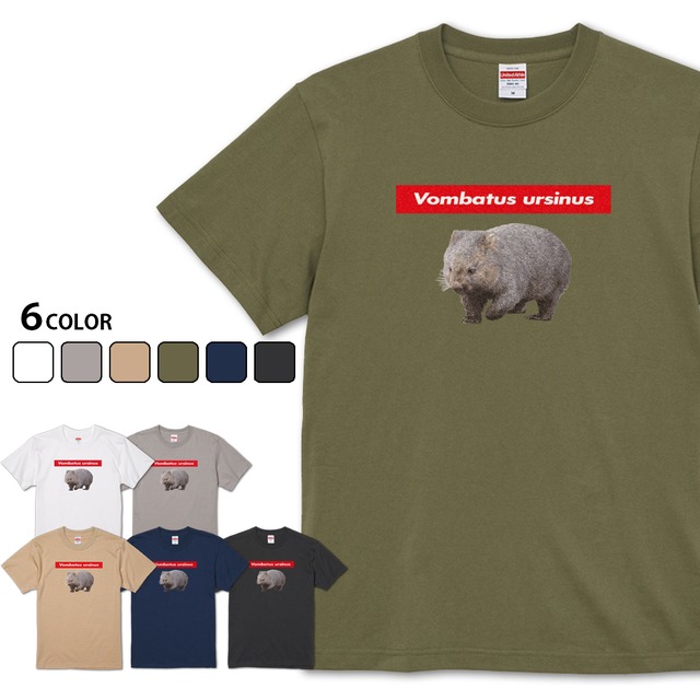 【Vombatus ursinus】 おもしろ動物シリーズ ウォンバットTシャツ