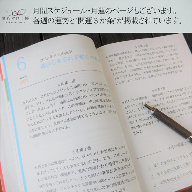 22年9月はじまり まむすび手帳 革カバー付 まむすび手帳
