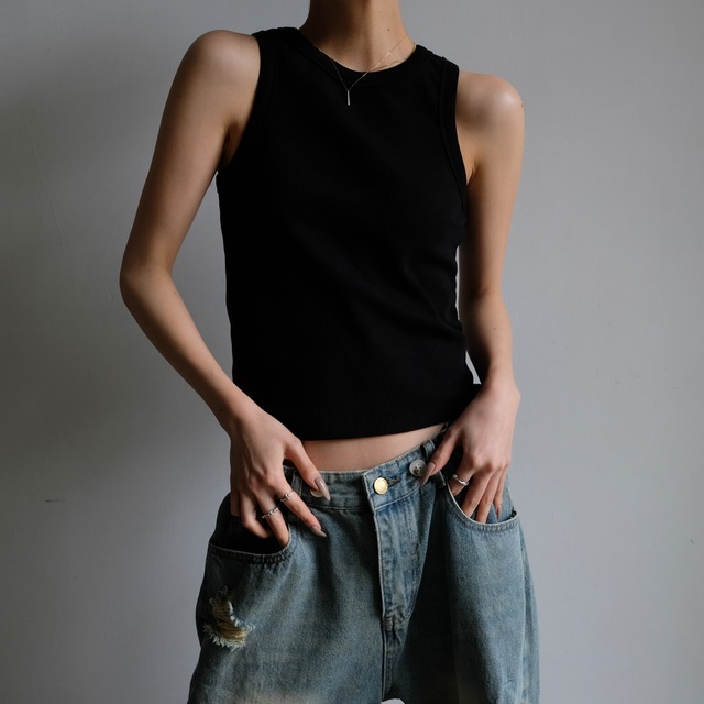 BASIC COLOR TANK TOP / BLK