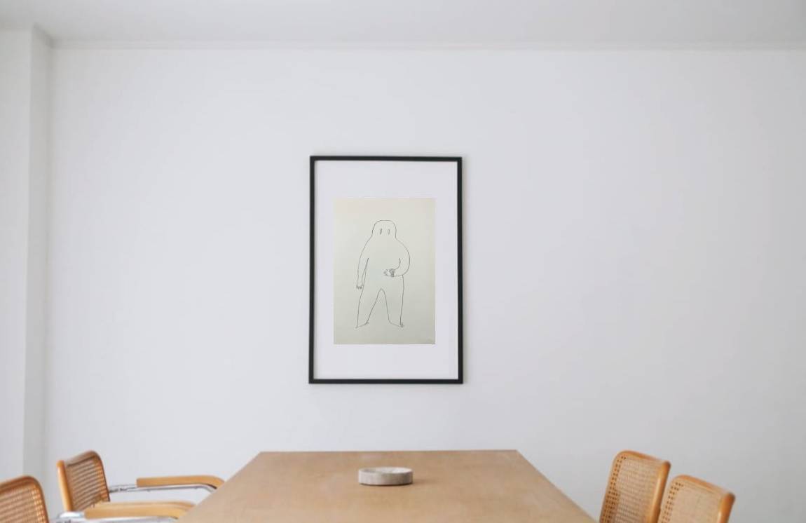 TOMO TANAKA #9 "必要なもの" black wooden frame 63㎝ × 93㎝付き ( LL )