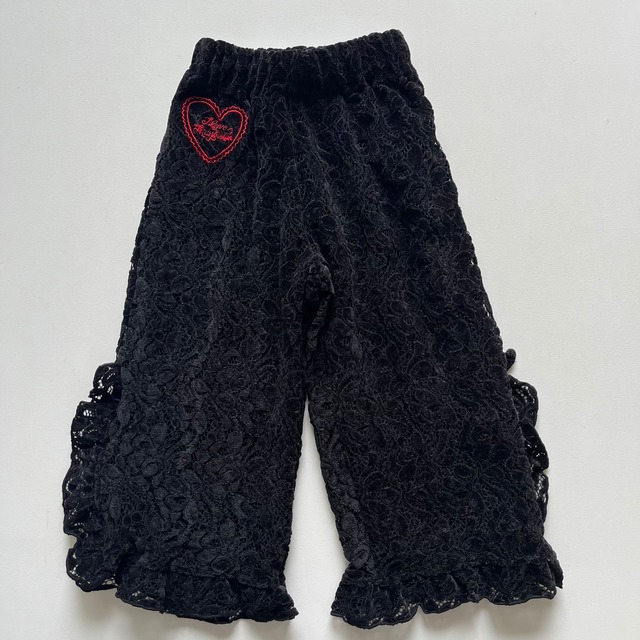 【2y-6y】Maison Mangostan 25aw　/　パンツ　レース　子供服　CHENILLE LACE TROUSERS BLACK