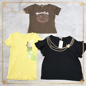 フラダンス 衣装 まとめ売り 全3点 セット トップス Tシャツ アロハスタンダード マウナロア 茶 黄 黒 花柄 ティアレ柄 ハワイアンプリント 練習 レッスン 伸縮 ALOHA STANDARDS Maunaloa ブラック系 ブラウン系 イエロー系