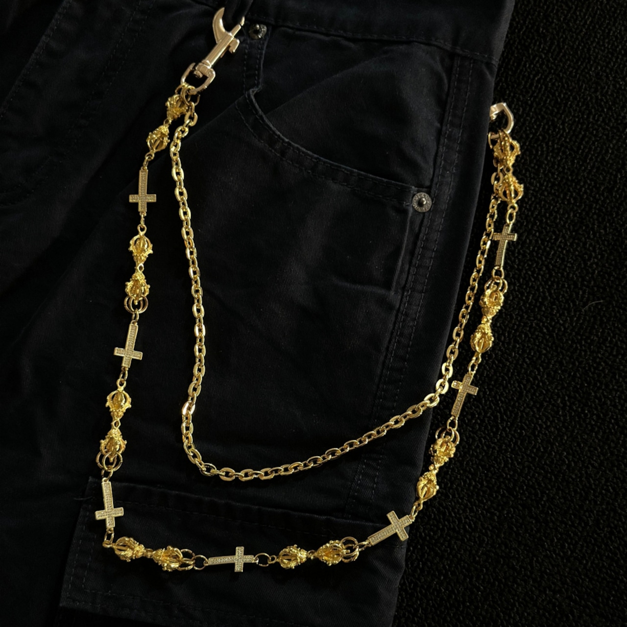 クロスダブルレイヤート ウォレットチェーン G206